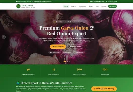 Premium quality onions for export from Nashik farms – Mauli Trading
